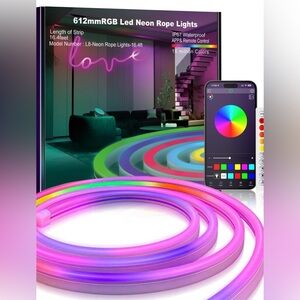 NEW L8star 16.4ft LED Neon Rope Light 612mmRGB Waterproof APP & Remote Control
